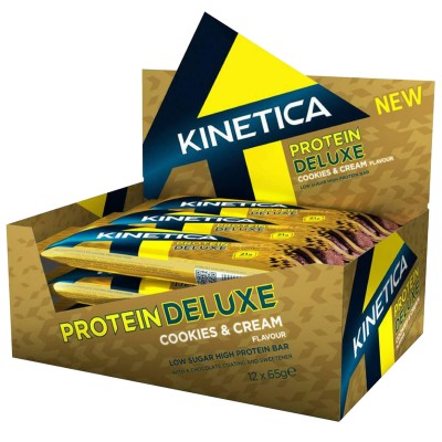 Kinetica Protein Deluxe Bar Cookies and Cream 12 X 65g Kinetica Protein Deluxe Bar Cookies and Cream 12 X 65g