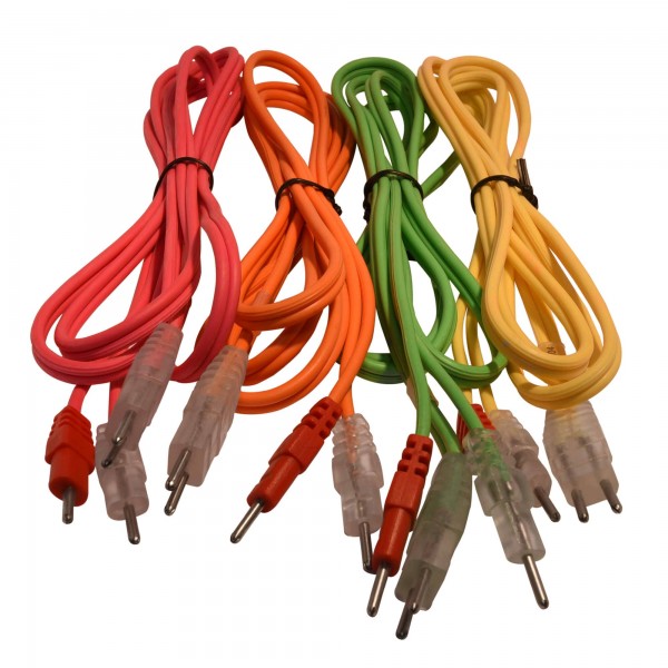 Compex 1 Jogo de 4 cabos Fluo 2 pins banana