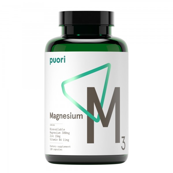 Puori M3 - Magnsio 300mg (Complexo Vegan 120 cpsulas)