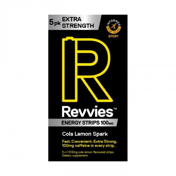 Revvies Tiras Energéticas Cola Limão Extra Forte 100mg cafeína (1x5 pack)