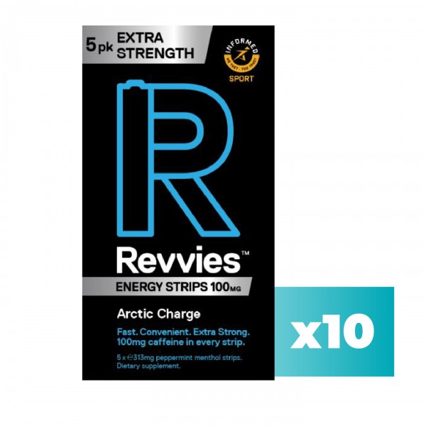Revvies Tiras Energticas Arctic Charge Extra Forte 100mg cafena (10x5 Pack)