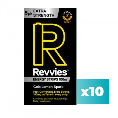Revvies Tiras Energticas Cola Limo Extra Forte 100mg cafena (10x5 pack)