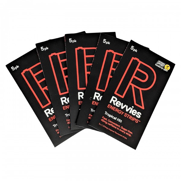 Revvies Tiras Energticas Tropical Hit Charge 40mg cafena (5x5 Pack)
