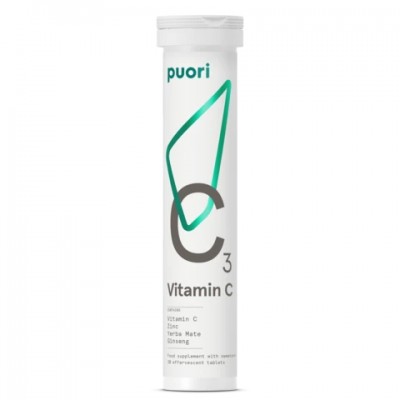 Puori C3 - Vitamina C, Zinco, Erva Mate e Ginseng (20 pastilhas efervescentes)