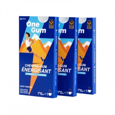 OneGum Pastilhas Elásticas c/ Cafeína e Vitaminas (3pack) OneGum Pastilhas Elásticas c/ Cafeína e Vitaminas (3pack)