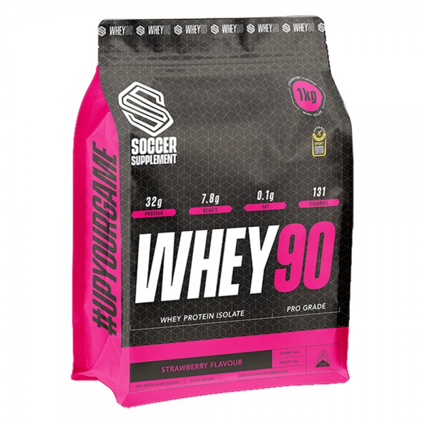 Soccer Supplement Proteina Isolada Whey90 Morango 1Kg